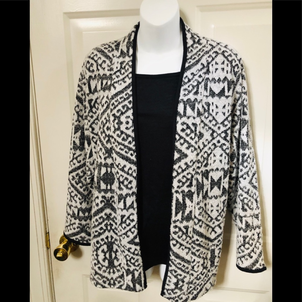 Sweater jacket with black attached shell under